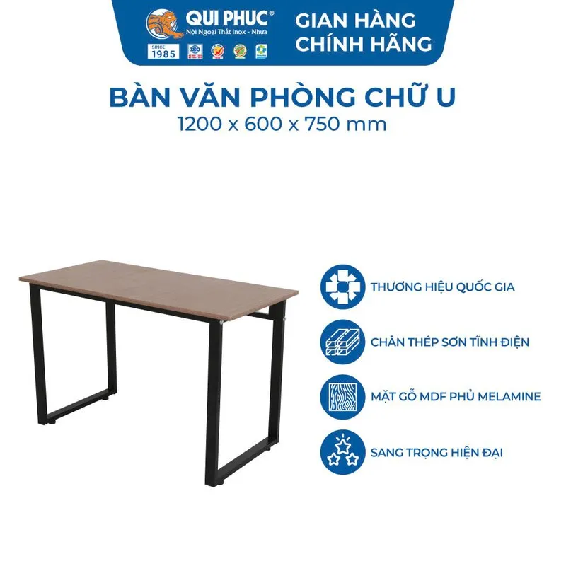 Bàn làm việc Qui Phúc chân chữ U 120x60