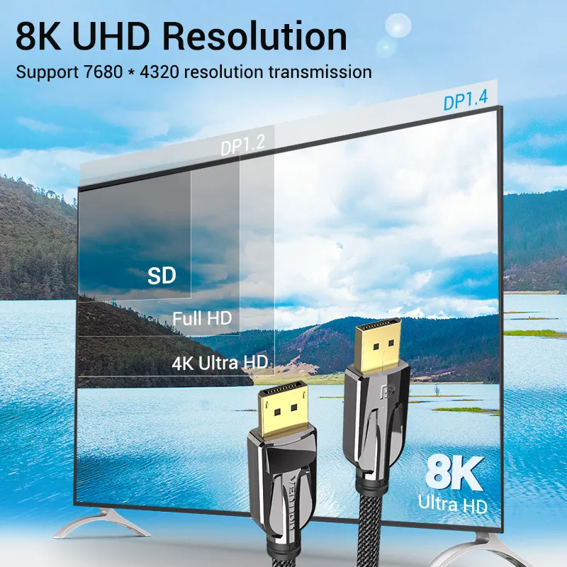 Cáp DisplayPort 1.4 Vention HCA 8K 60Hz (1m), ảnh 3