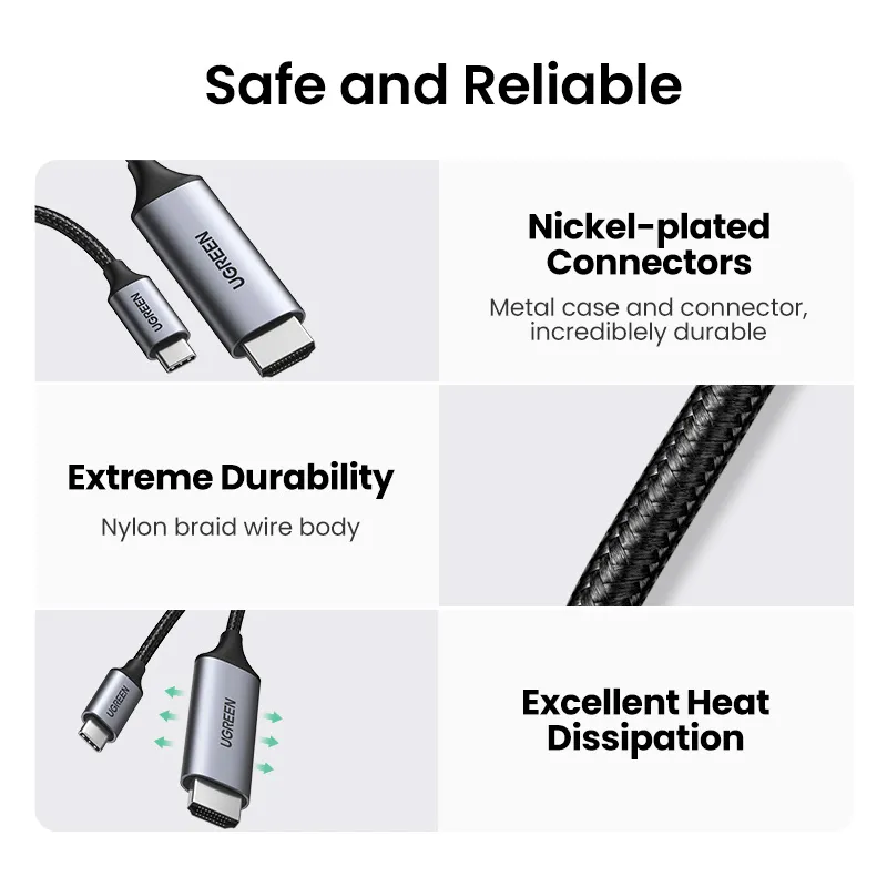 Cáp Ugreen USB-C sang HDMI 4K 60Hz bọc dù (1m, mã 25155), ảnh 3