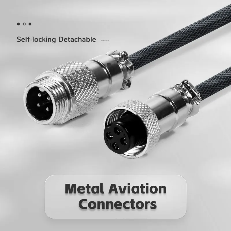 Attack Shark C01 Pro cận cảnh hai nửa đầu nối aviator kim loại 4 chân có ren khóa