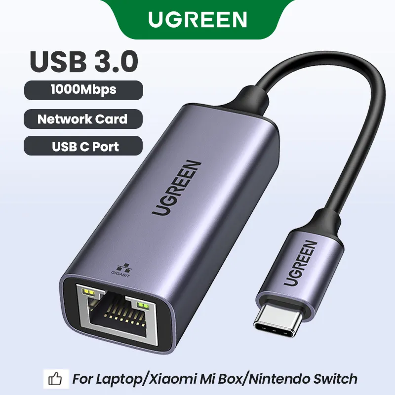 Đầu chuyển Ugreen USB-C sang LAN Gigabit vỏ nhôm