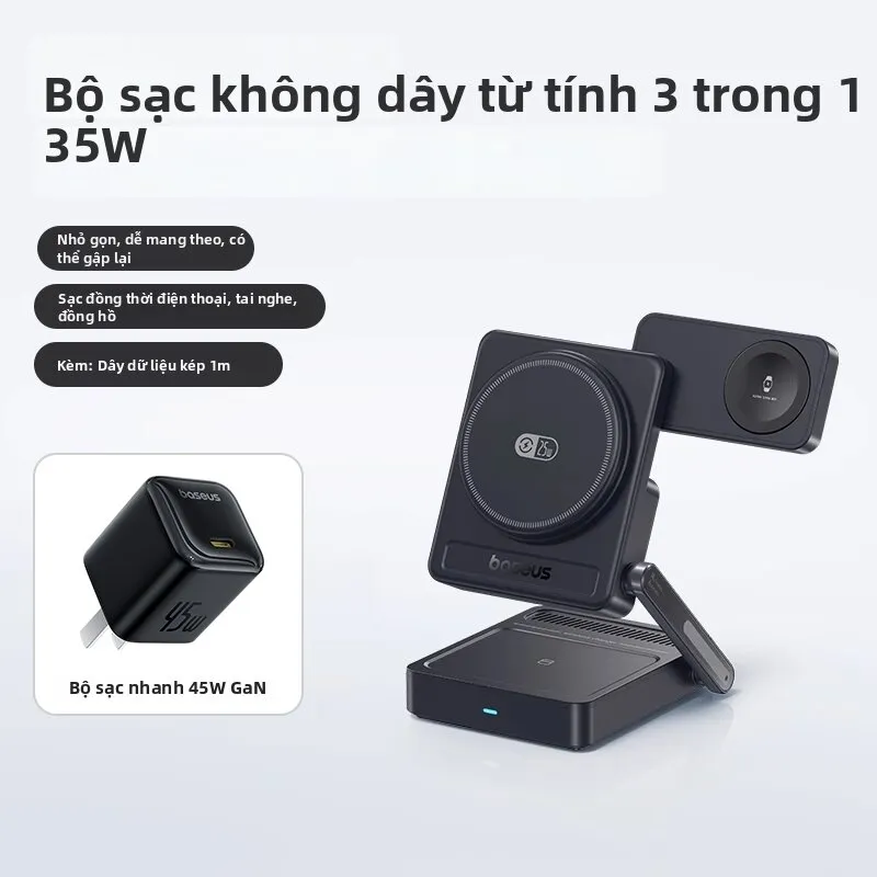 Đế sạc không dây gập Baseus PicoGo AF21 Qi2.2 35W, ảnh 2