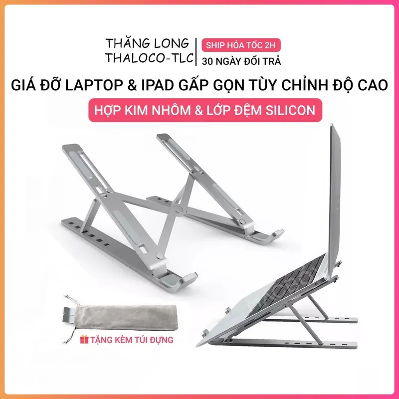 Giá đỡ tản nhiệt laptop nhôm N3 gấp gọn, ảnh 2