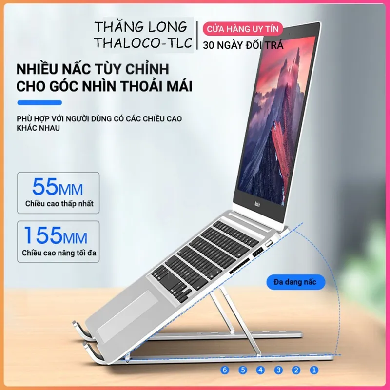Giá đỡ tản nhiệt laptop nhôm N3 gấp gọn, ảnh 3