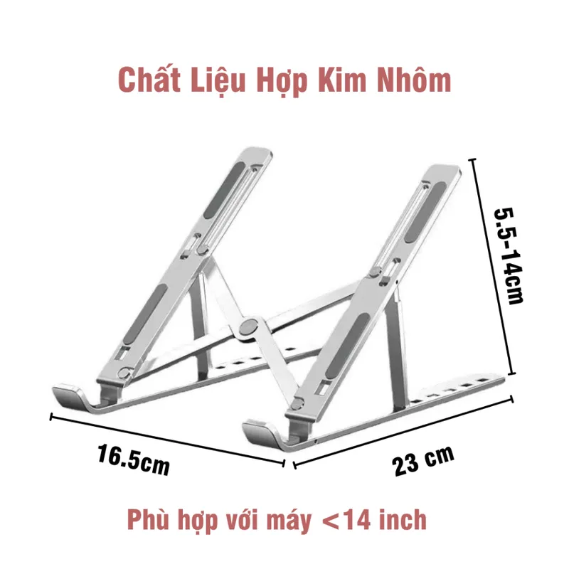 Giá đỡ tản nhiệt laptop nhôm N3 gấp gọn, ảnh 5