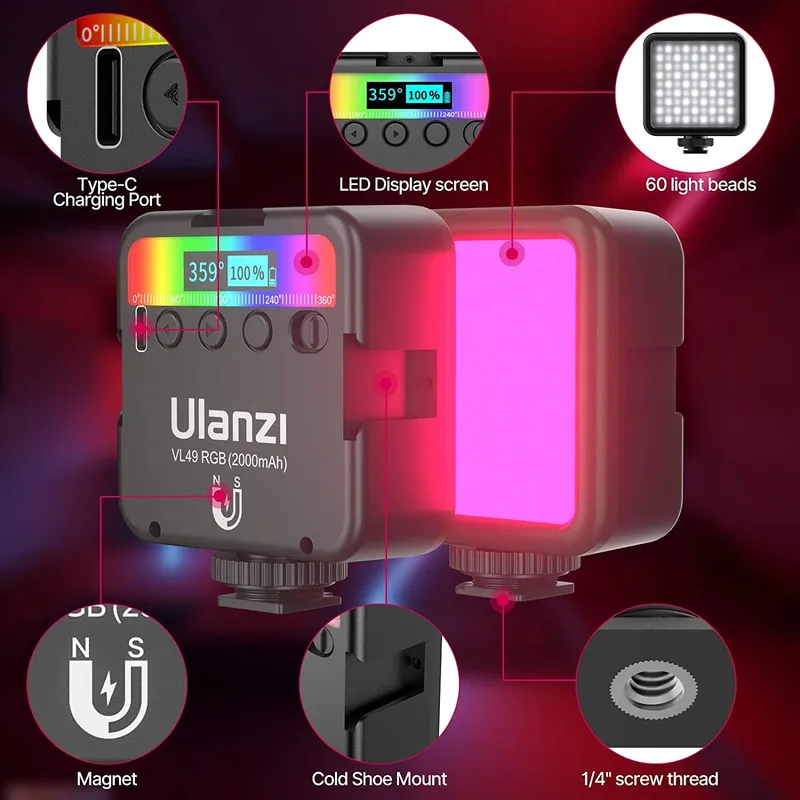 Đèn LED mini Ulanzi VL49 RGB, ảnh 4