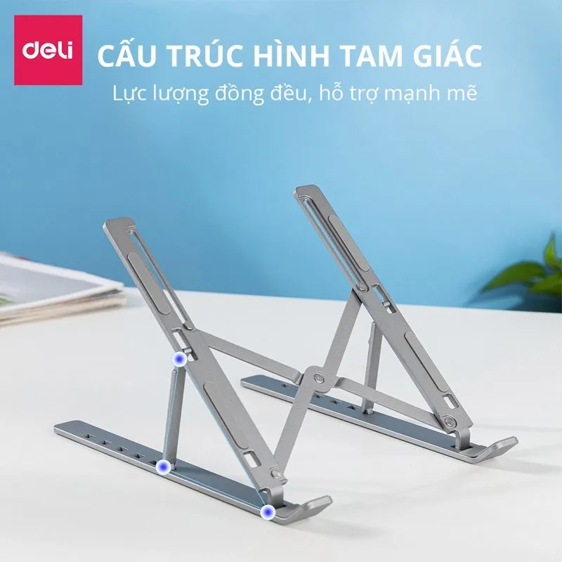 Giá Deli VS780 gập nửa chừng, cấu trúc khung tam giác bằng nhôm