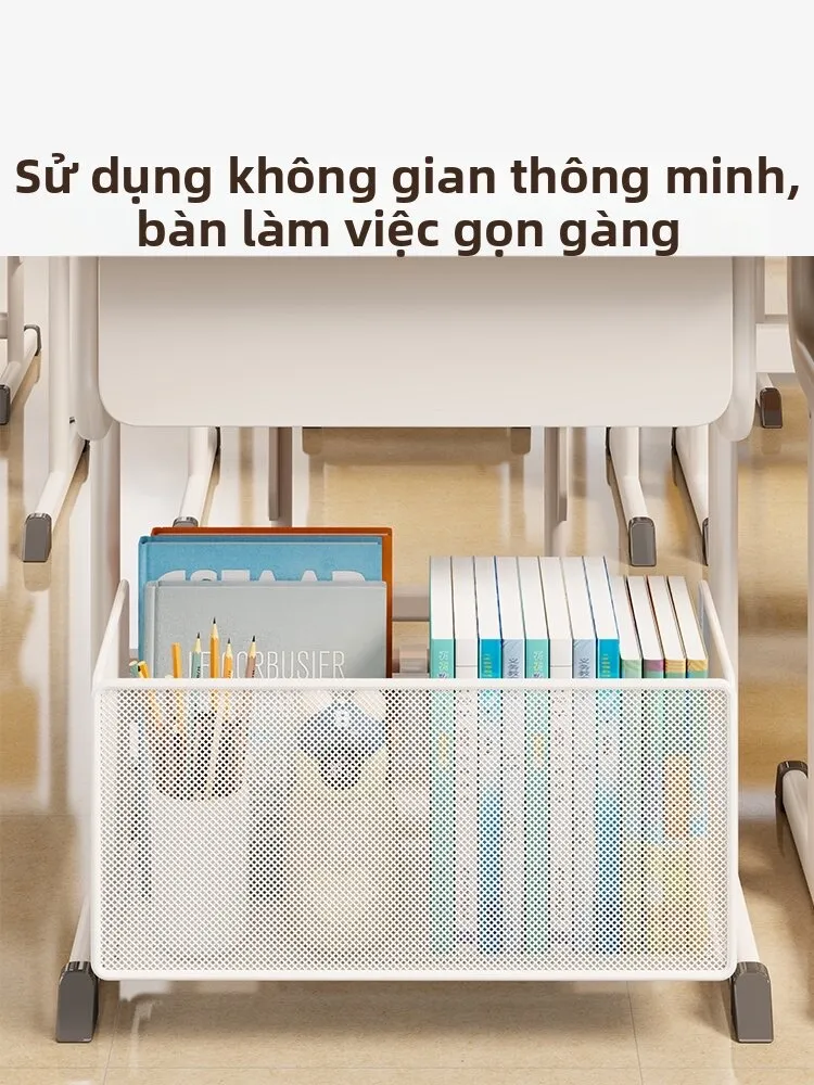 Giỏ treo dưới bàn học WUBUWEI không cần khoan, ảnh 2
