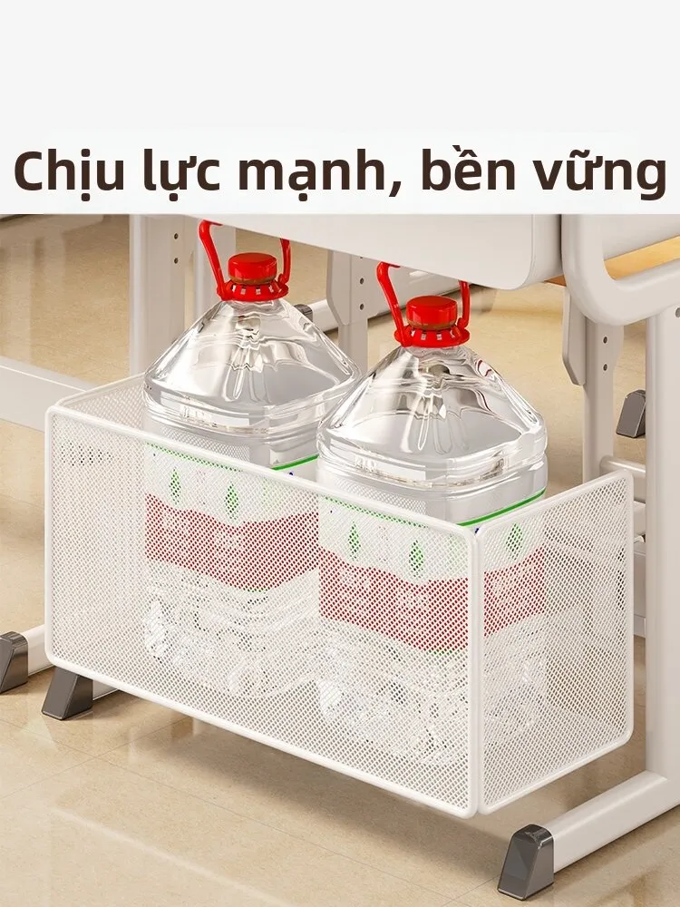Giỏ treo dưới bàn học WUBUWEI không cần khoan, ảnh 3
