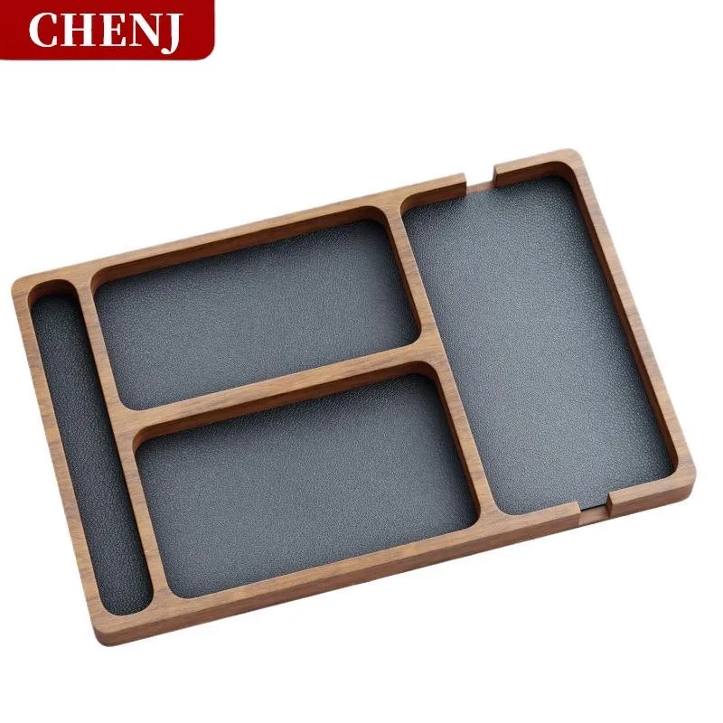 Khay gỗ sắp xếp đồ để bàn CHENJ 4 ngăn