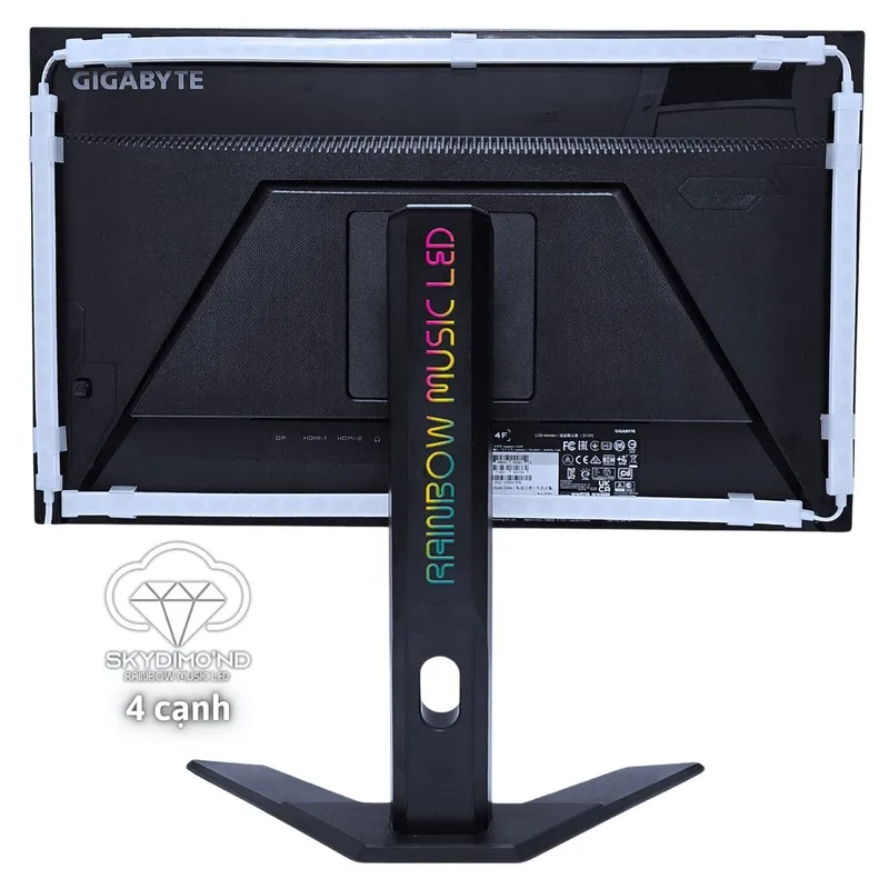 Mặt sau màn hình dán dây LED bọc silicon đủ 4 cạnh, bản Skydimo 'nd