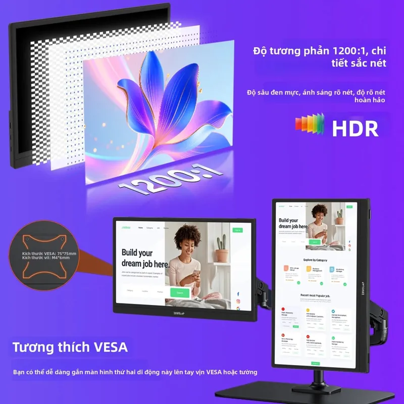 Màn hình di động ZEUSLAP 15.6 inch Full HD IPS, ảnh 2