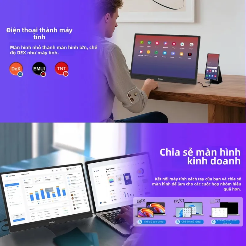 Màn hình di động ZEUSLAP 15.6 inch Full HD IPS, ảnh 3