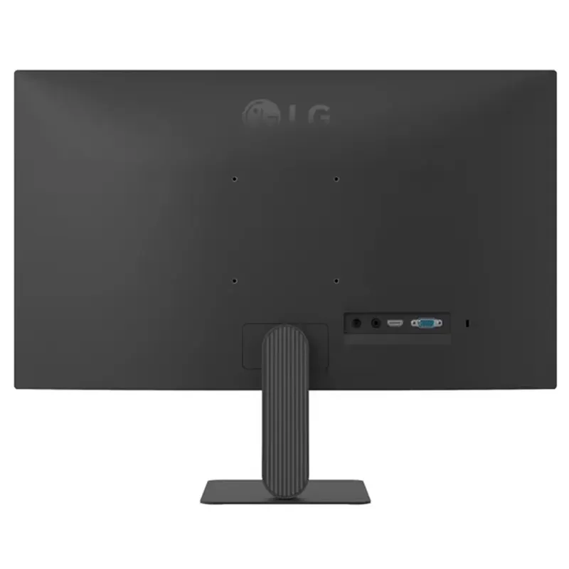 LG 27U411A-B mặt sau màu đen với logo LG, bốn lỗ VESA và cụm cổng phía dưới