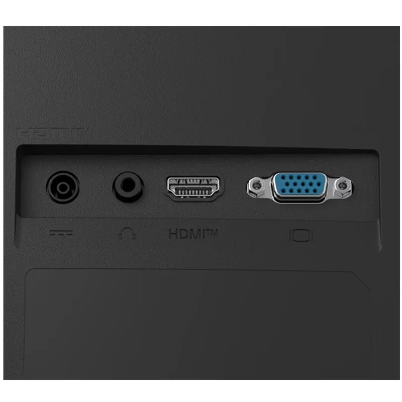 LG 27U411A-B cận cảnh cổng nguồn, cổng tai nghe, HDMI và VGA
