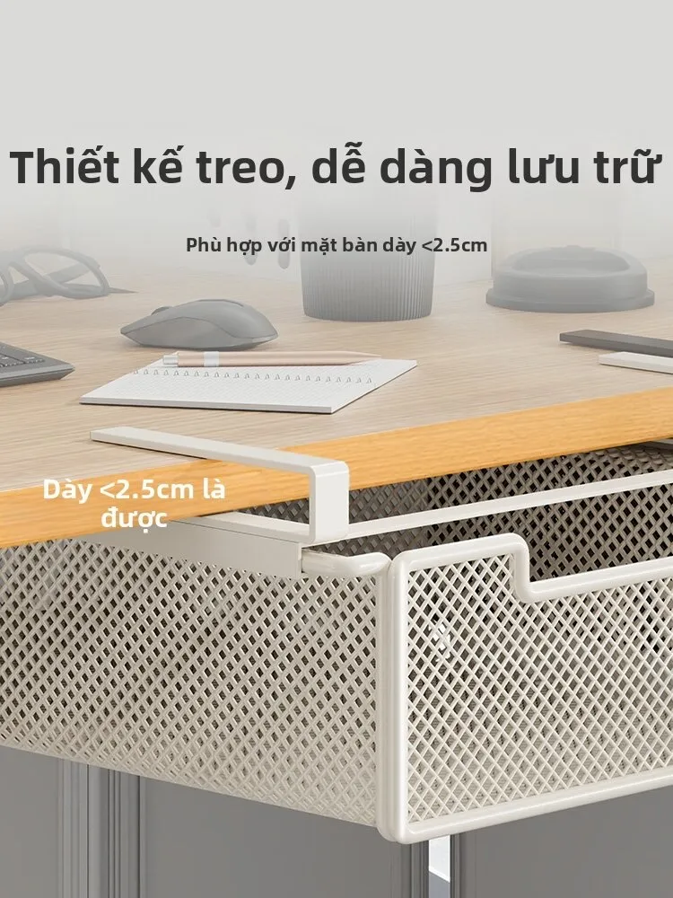 Ngăn kéo treo dưới bàn WUBUWEI móc mép bàn, ảnh 3