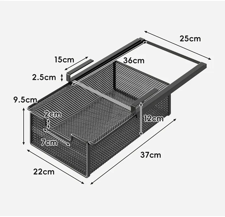 Ngăn kéo treo dưới bàn WUBUWEI móc mép bàn, ảnh 5