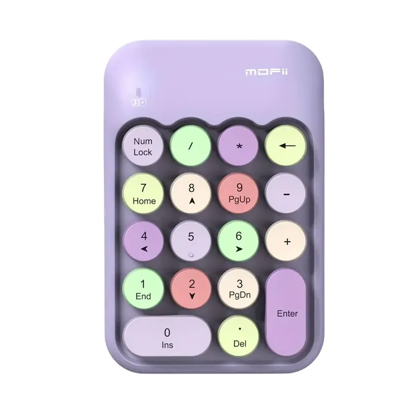Mofii X910 màu tím, phím tròn nhiều màu pastel xanh lá, hồng, vàng