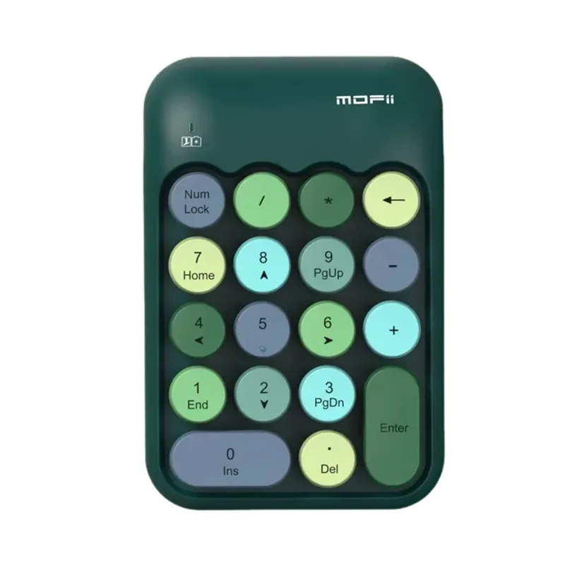 Mofii X910 màu xanh rêu đậm, phím tròn xanh lá và xanh ngọc