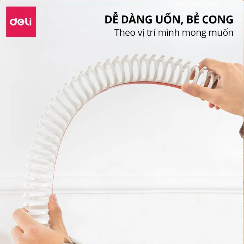 Uốn cong máng đi dây Deli bằng tay, nhựa dẻo
