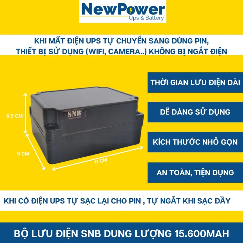 Bộ lưu điện mini 12V SNB1226 (3 cell 18650), ảnh 3