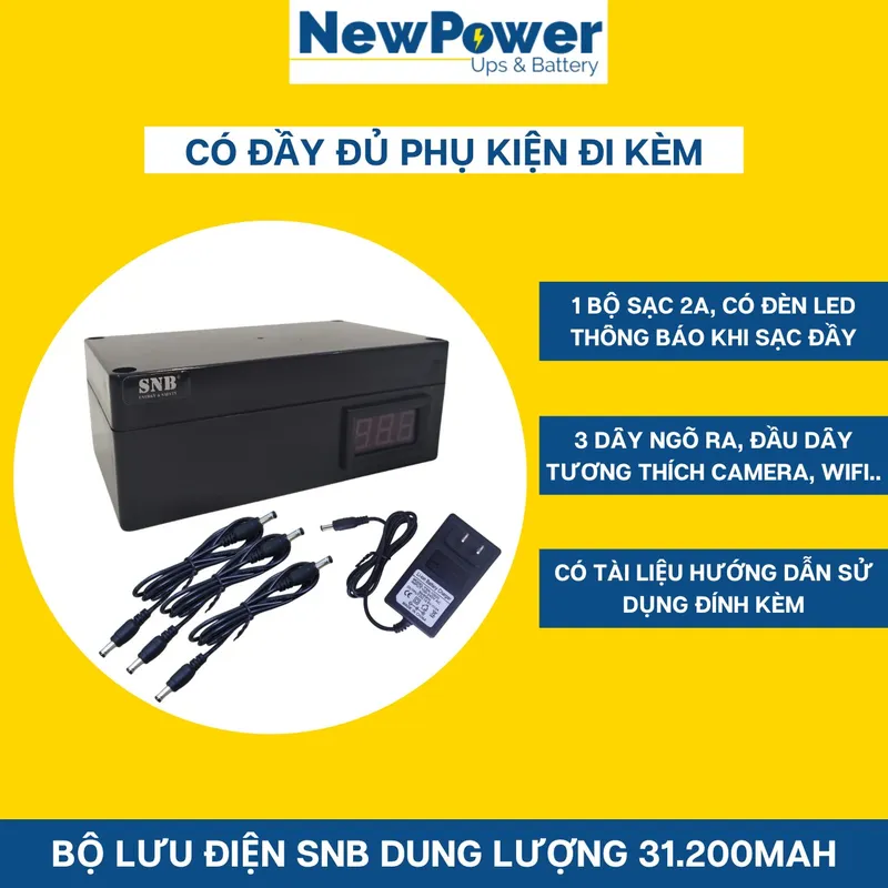 Bộ lưu điện mini 12V SNB1226 (3 cell 18650), ảnh 4