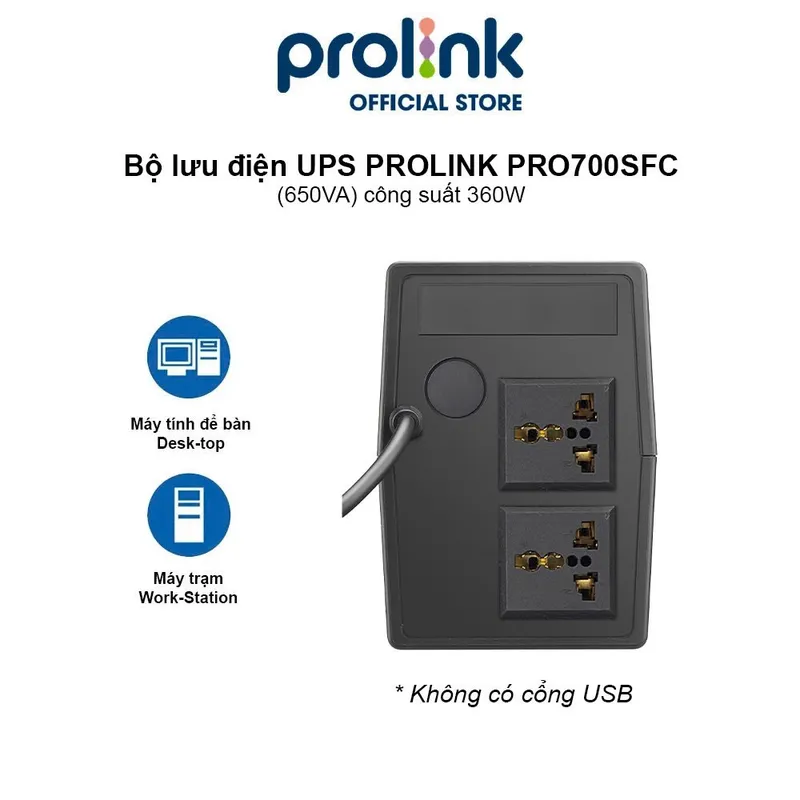 Bộ lưu điện UPS Prolink PRO700SFC 650VA/360W